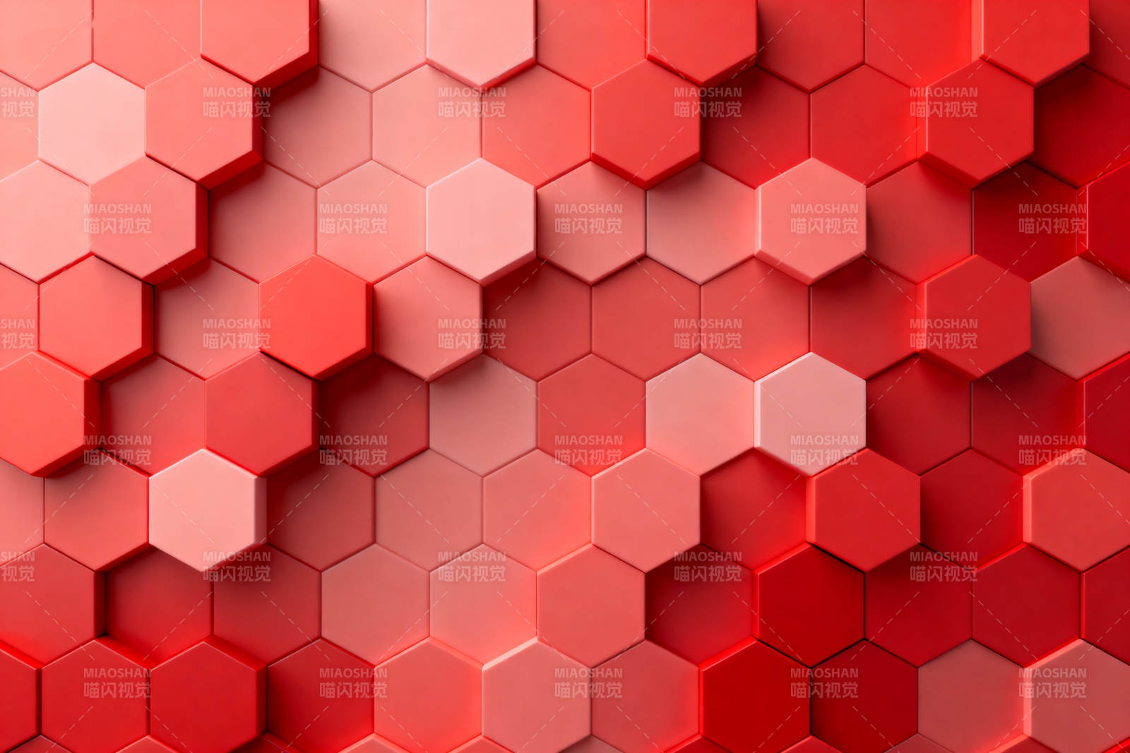 红色六边形几何背景图片