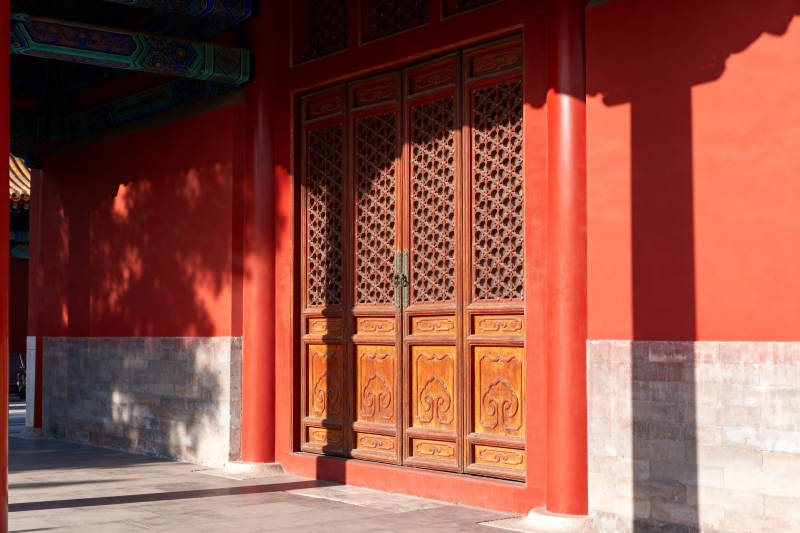故宫红色宫门建筑图片