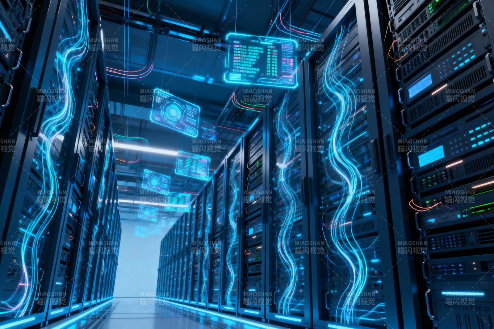 数据中心服务器机房内部图片