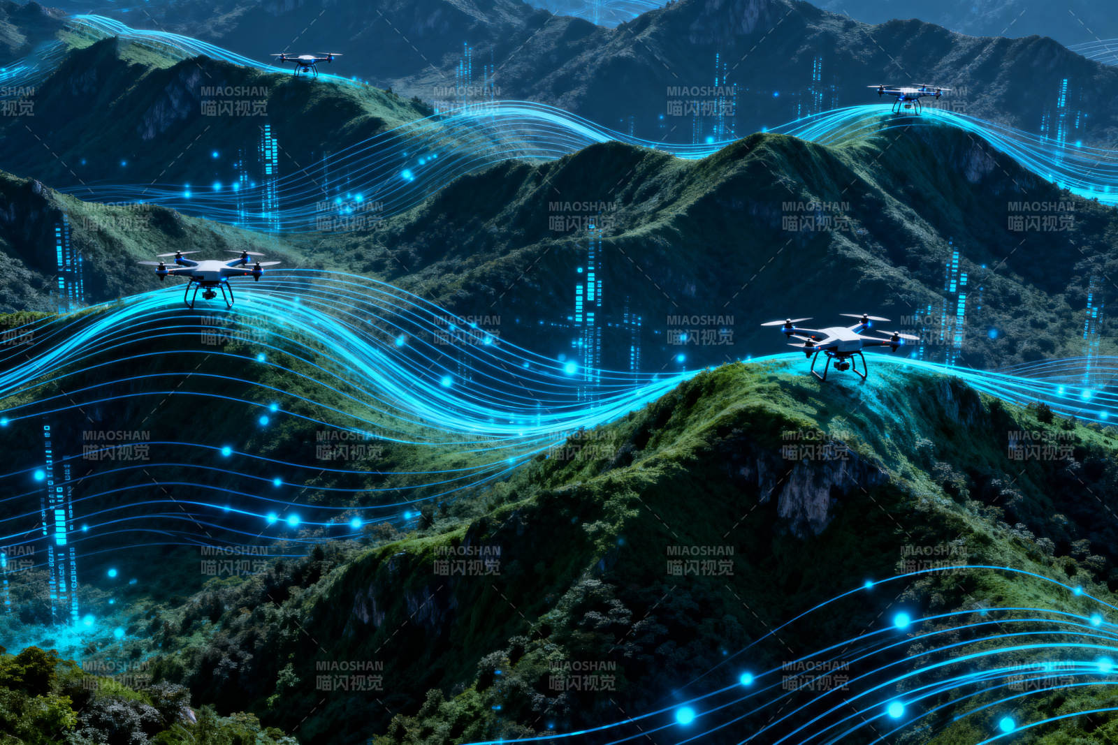 无人机山脉科技通信图片