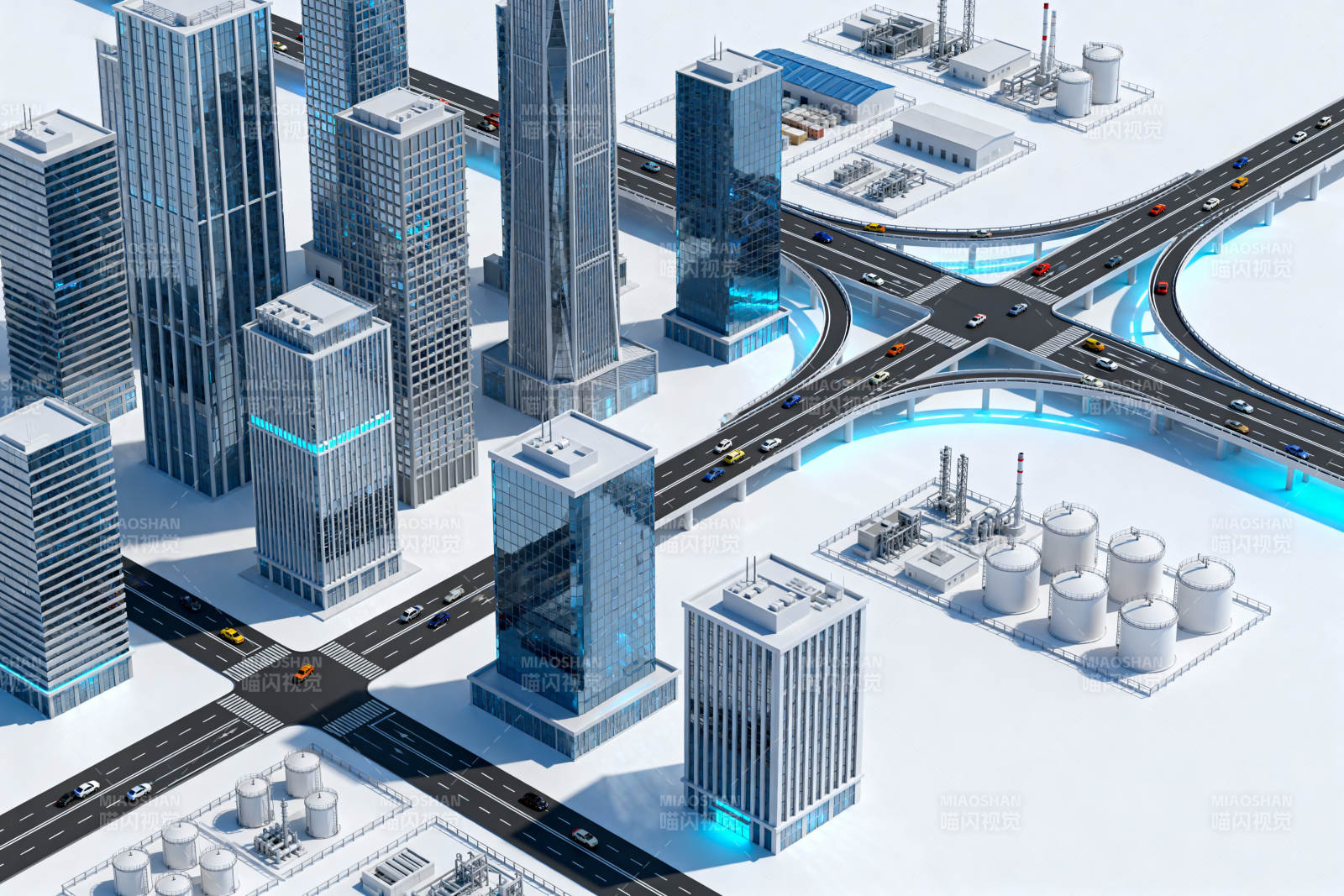 现代城市交通与建筑规划图片