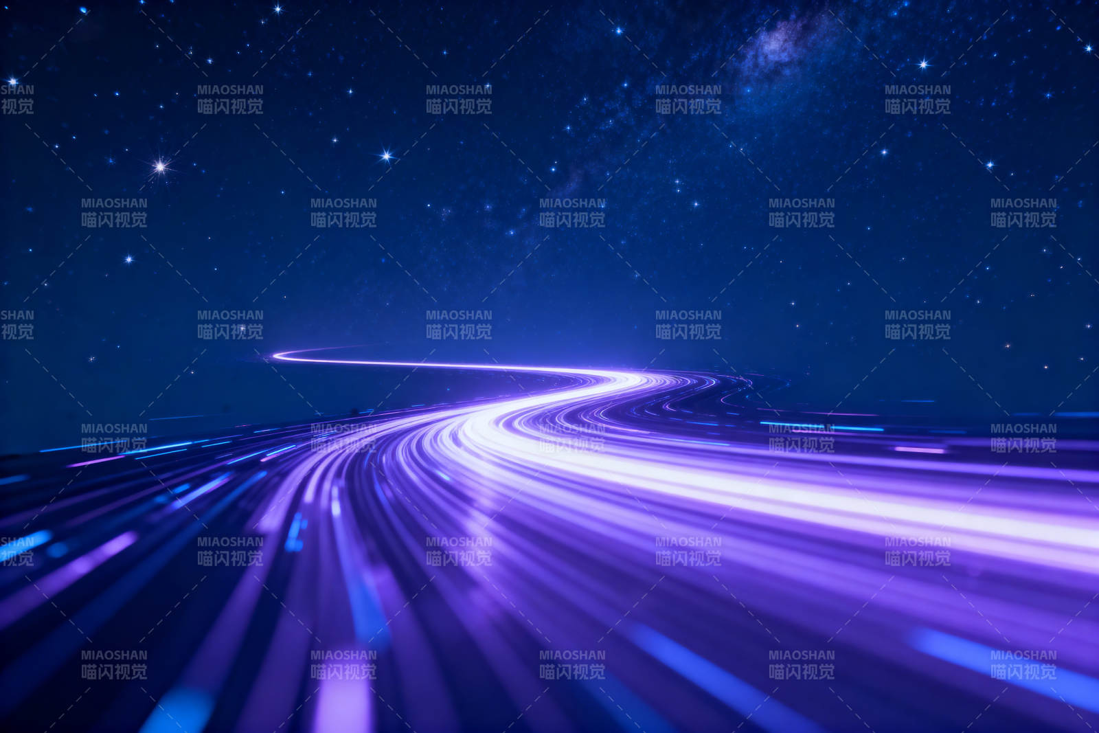 星空下的光速之路图片