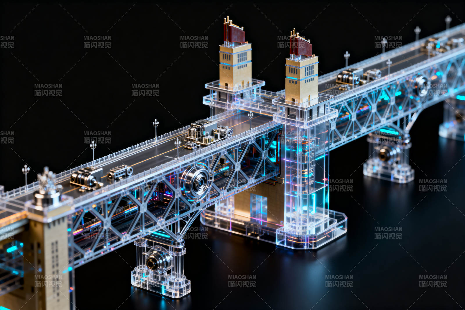 赛博朋克风格大桥模型图片