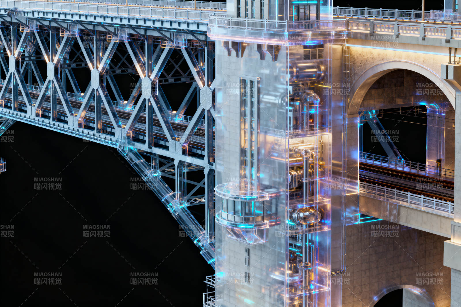 大桥内部结构科技展示图片