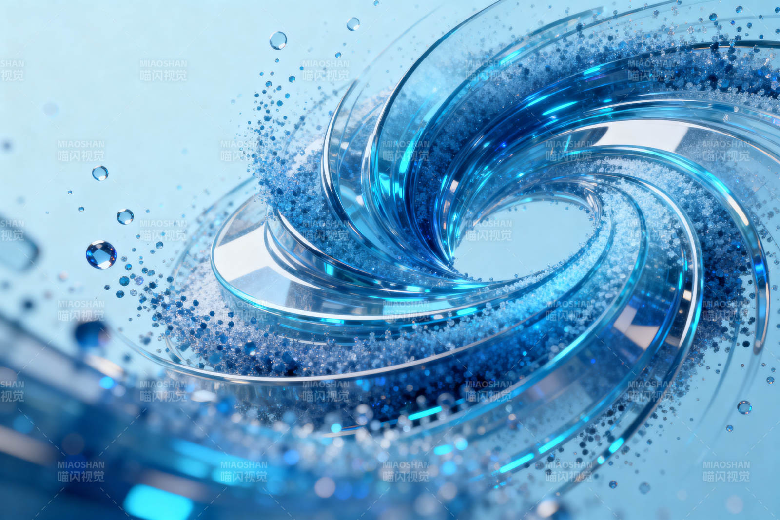 蓝色旋涡水流艺术图片