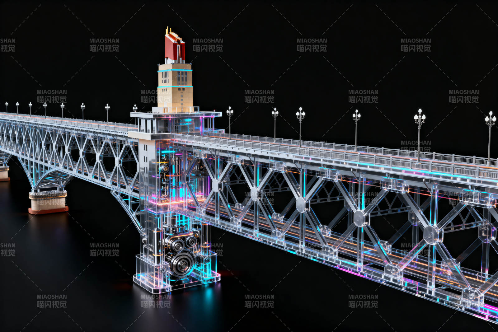 大桥内部机械结构展示图片