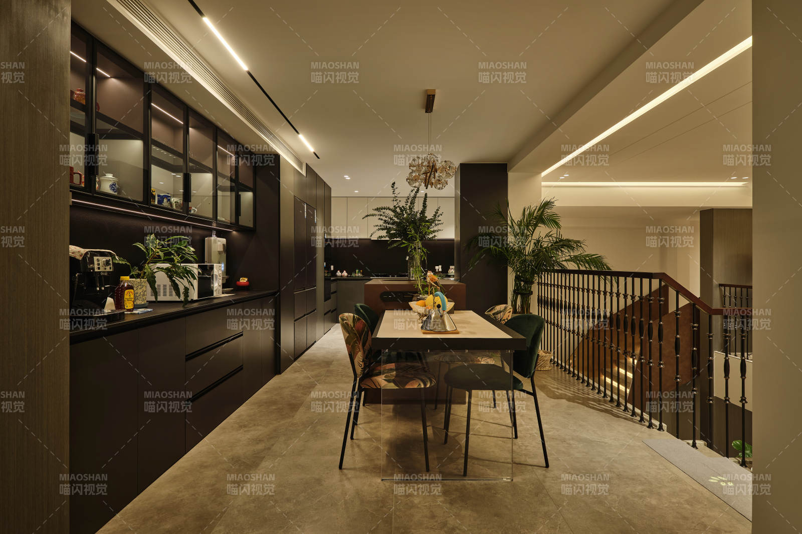 现代厨房餐厅一角图片