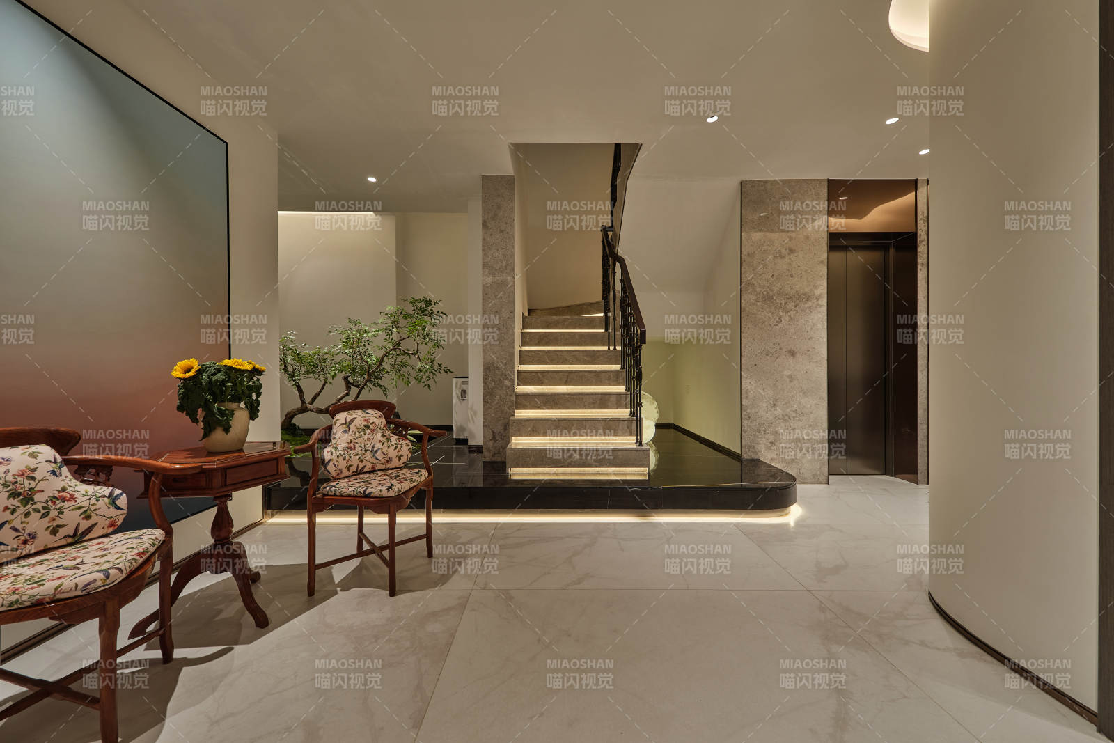 现代简约客厅楼梯图片