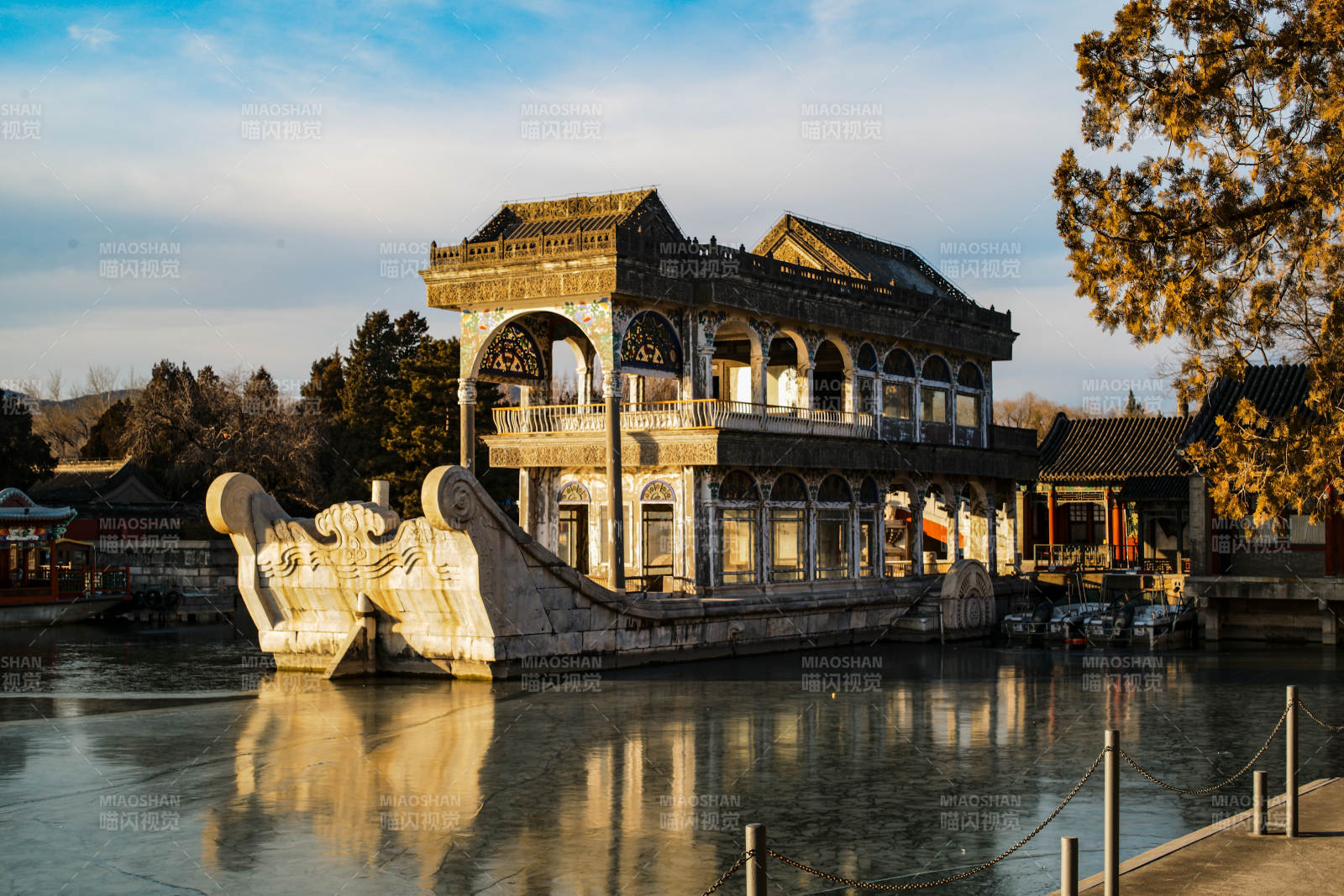 颐和园石舫静景图片