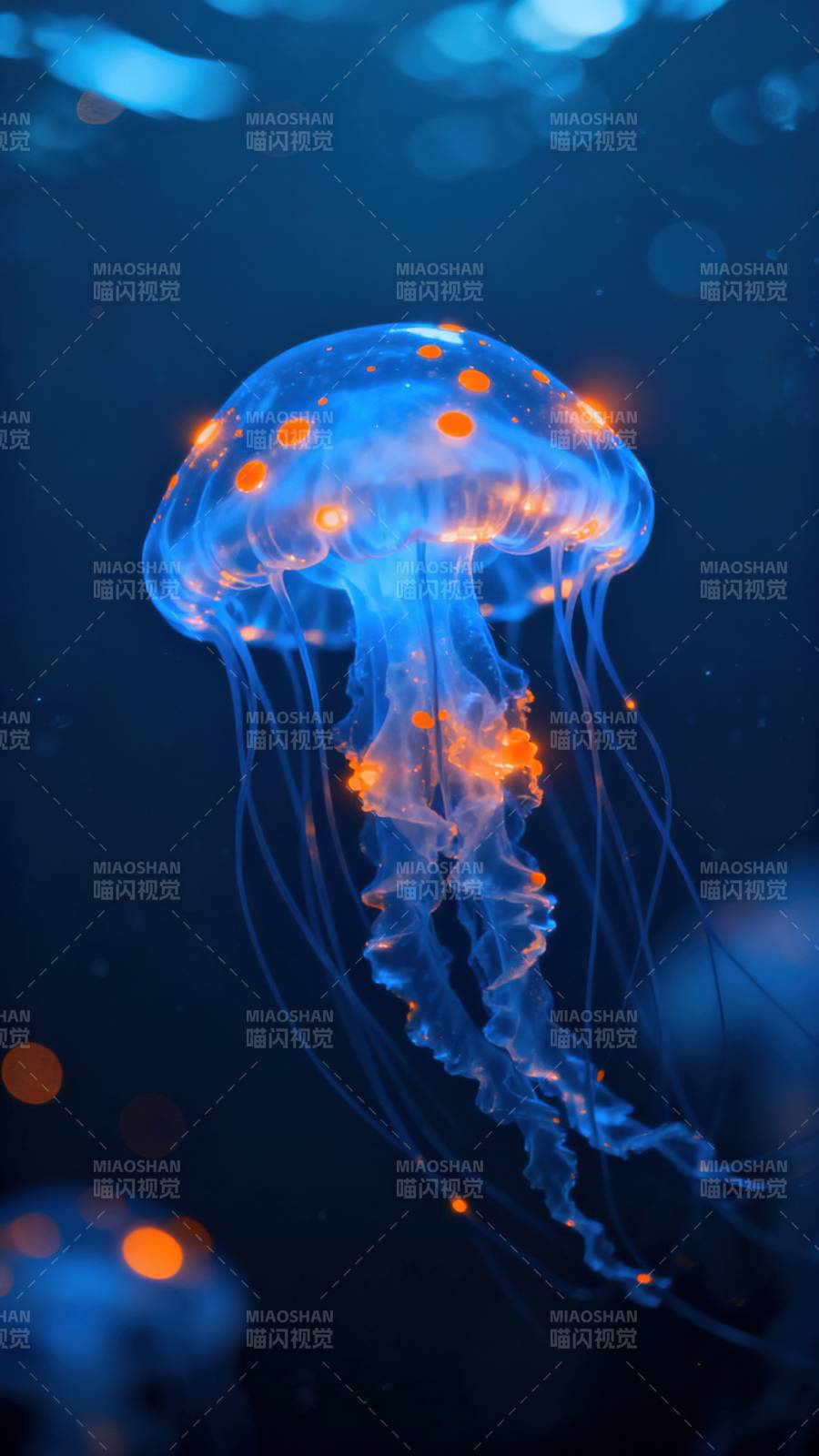 荧光水母夜舞图片