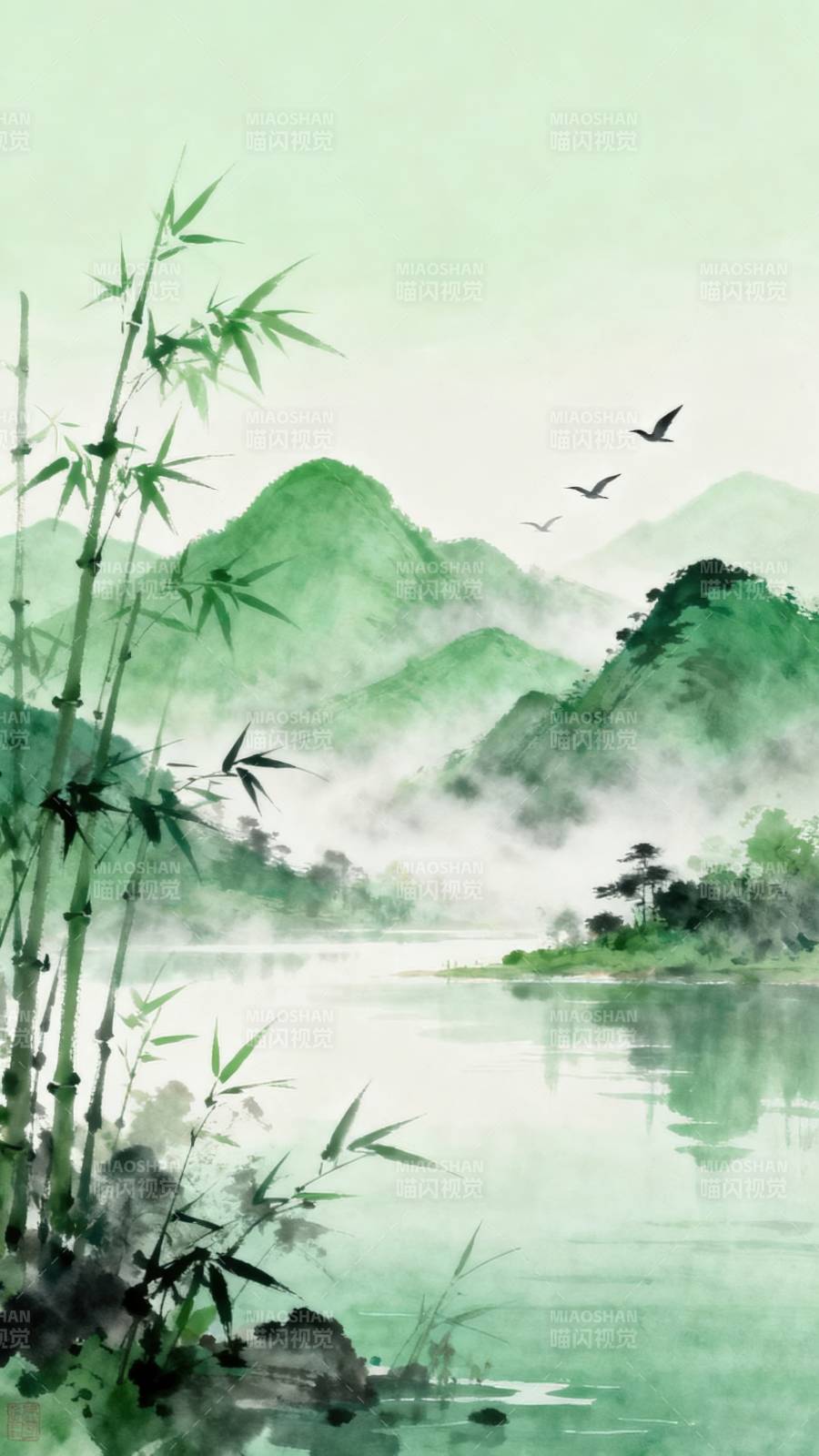 竹影山水间图片