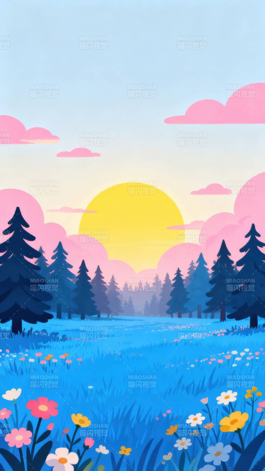 春日森林晨曦图片