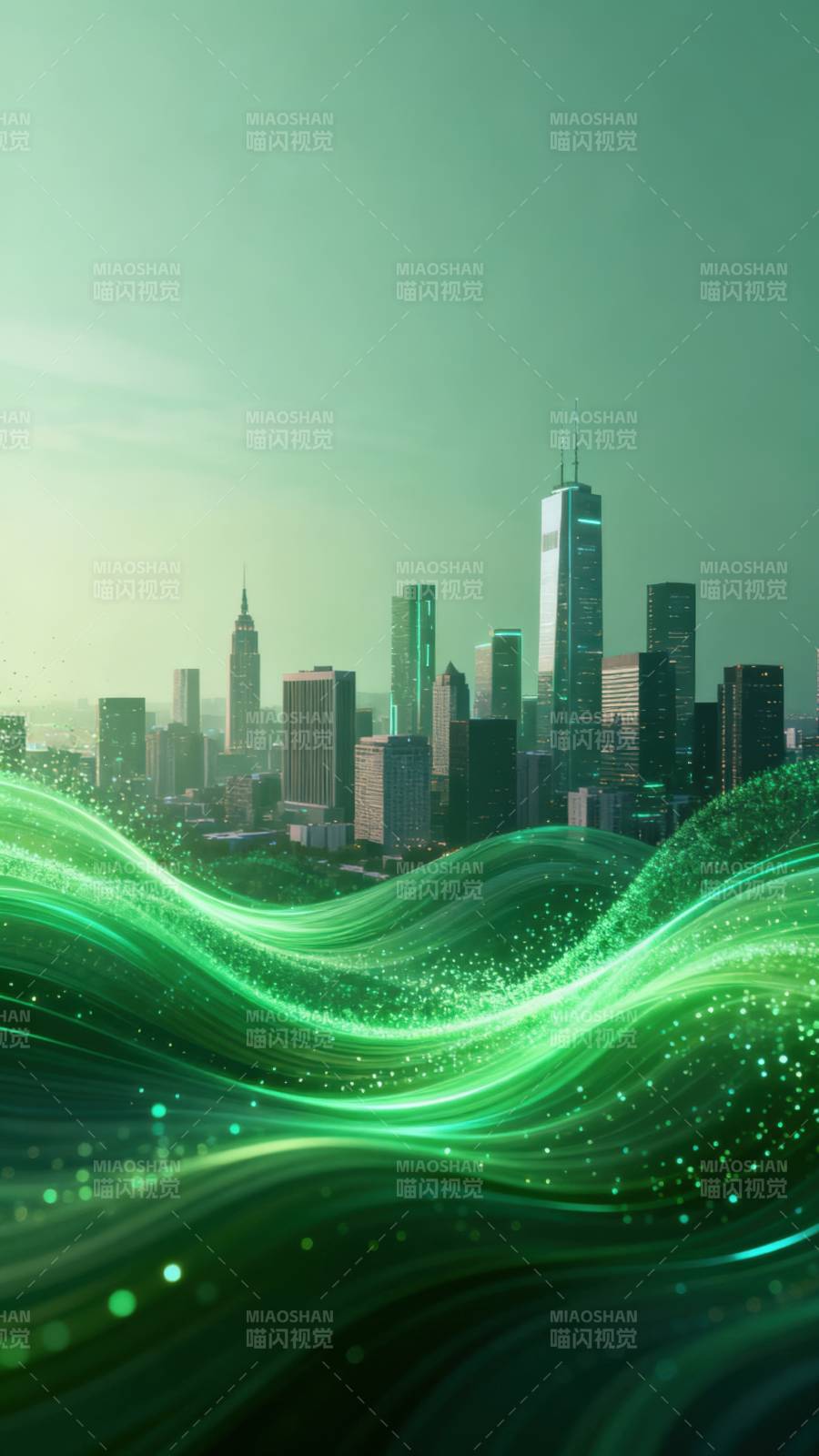 绿波城市未来景象图片