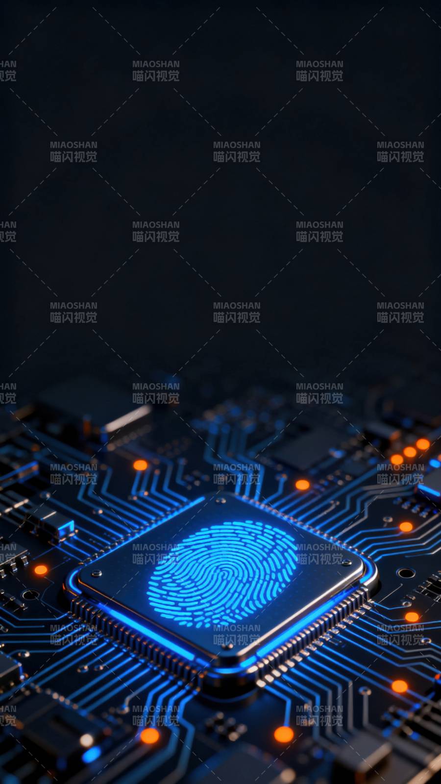 指纹芯片科技感图片