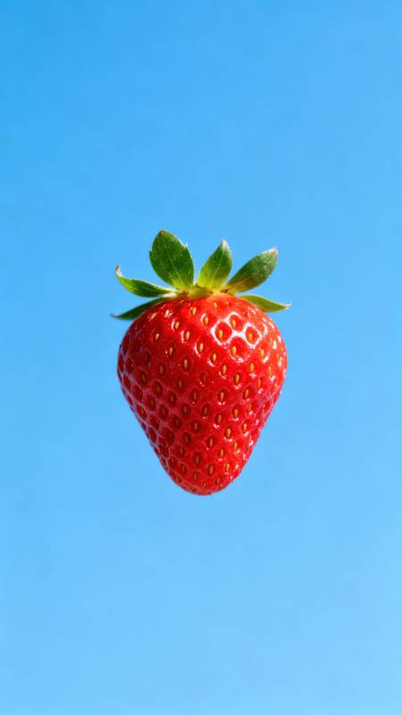 蓝天下的草莓图片