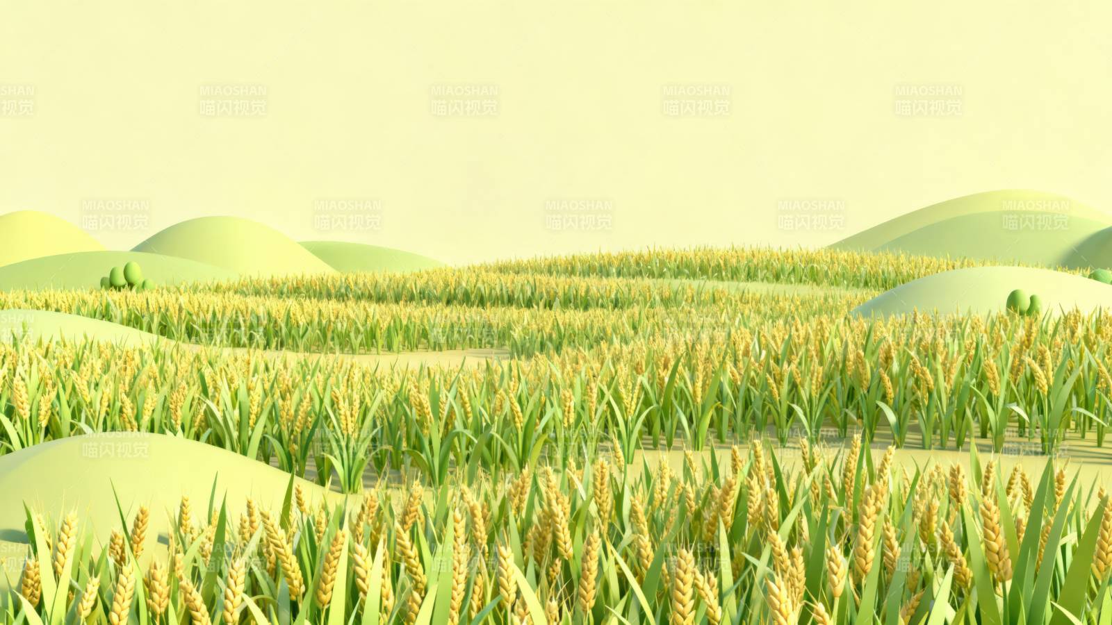 金秋麦田风光图片