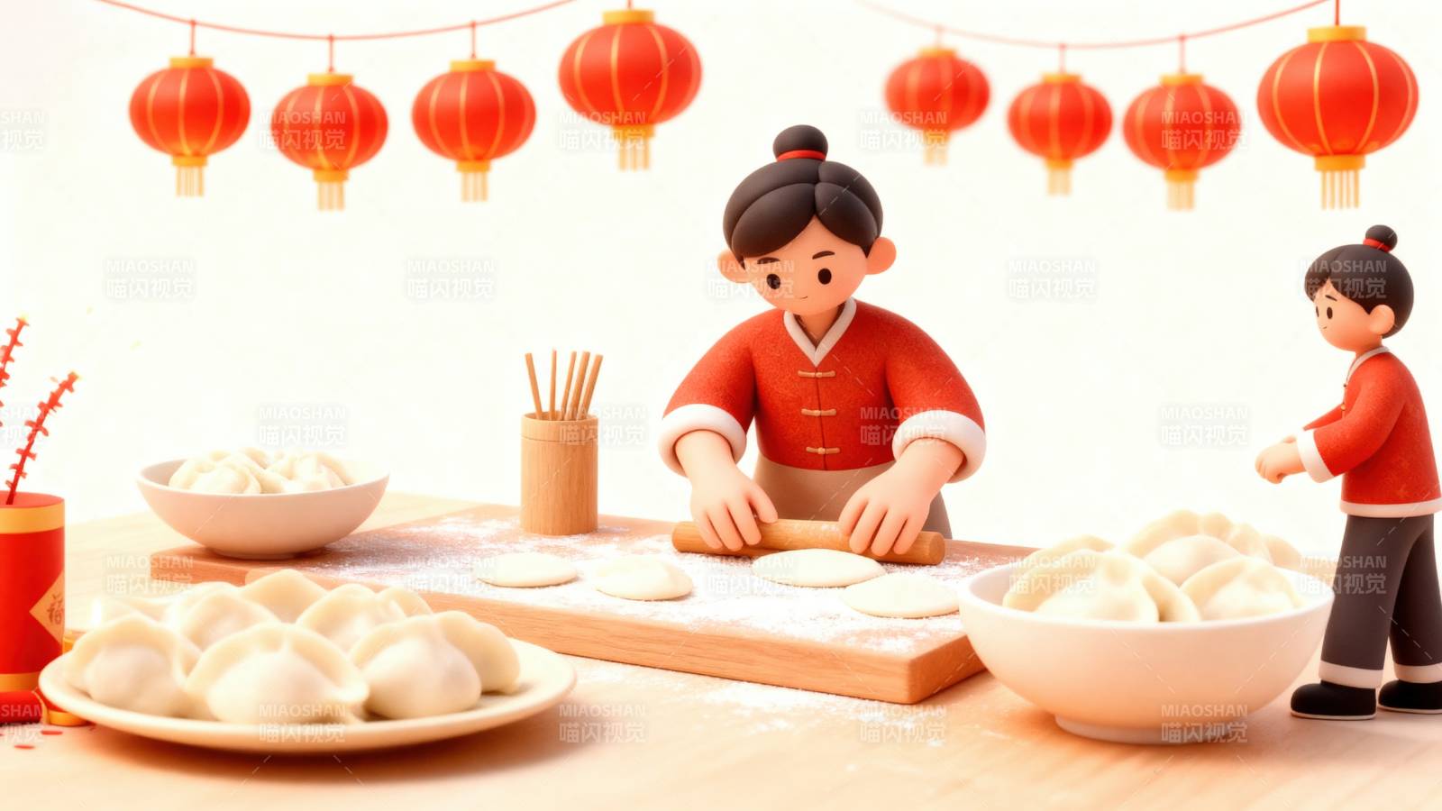 包饺子迎新春图片