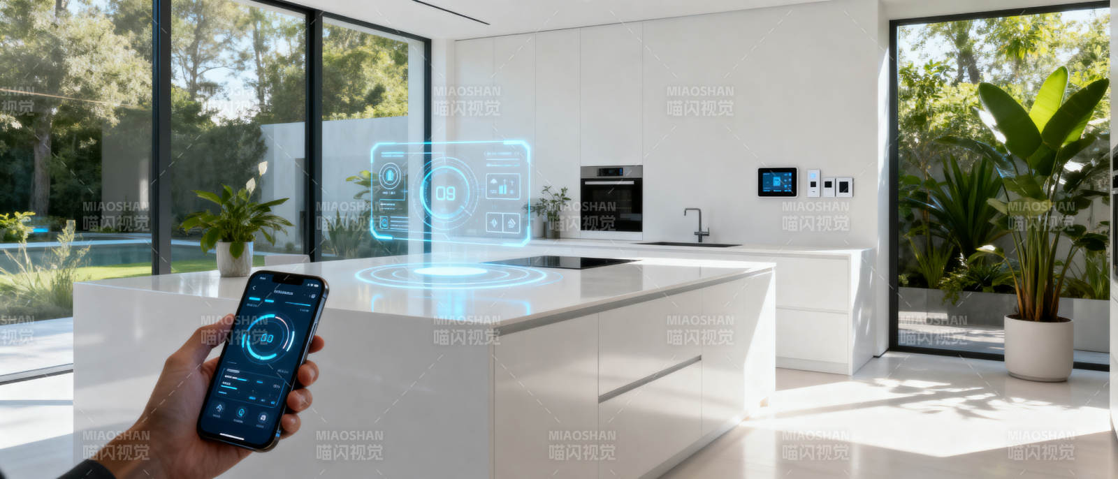 智能厨房科技控制图片
