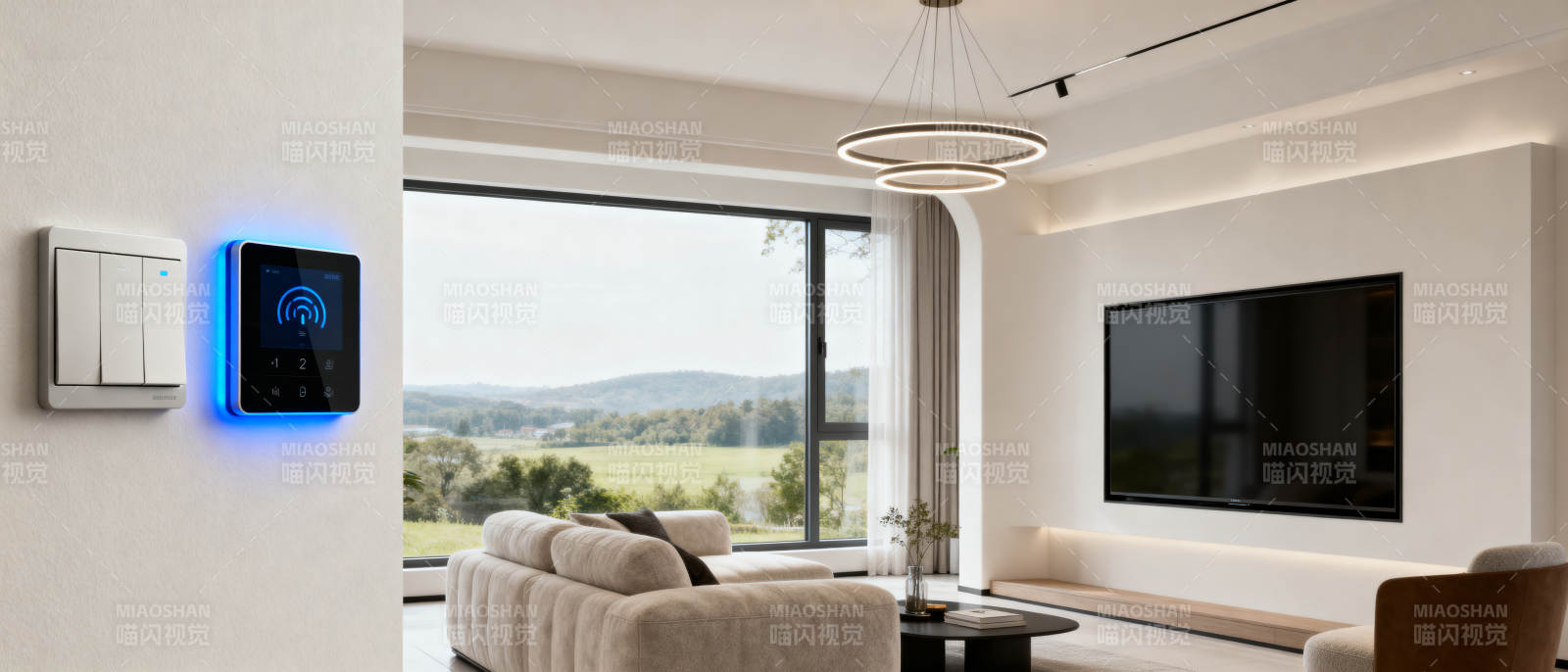 现代客厅智能科技家居图片