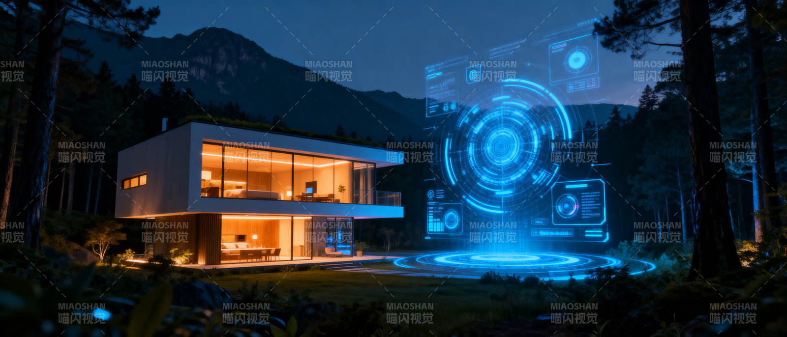 智能别墅科技交互界面图片