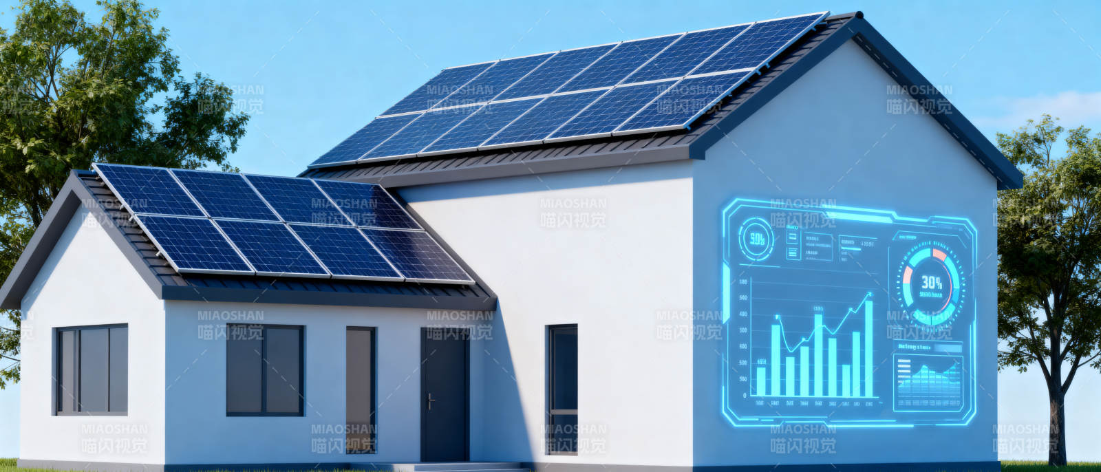 智能房屋太阳能发电监测图片