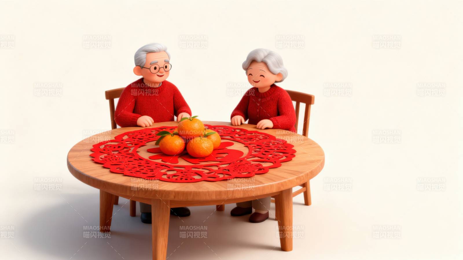 老人新年团聚过年图片