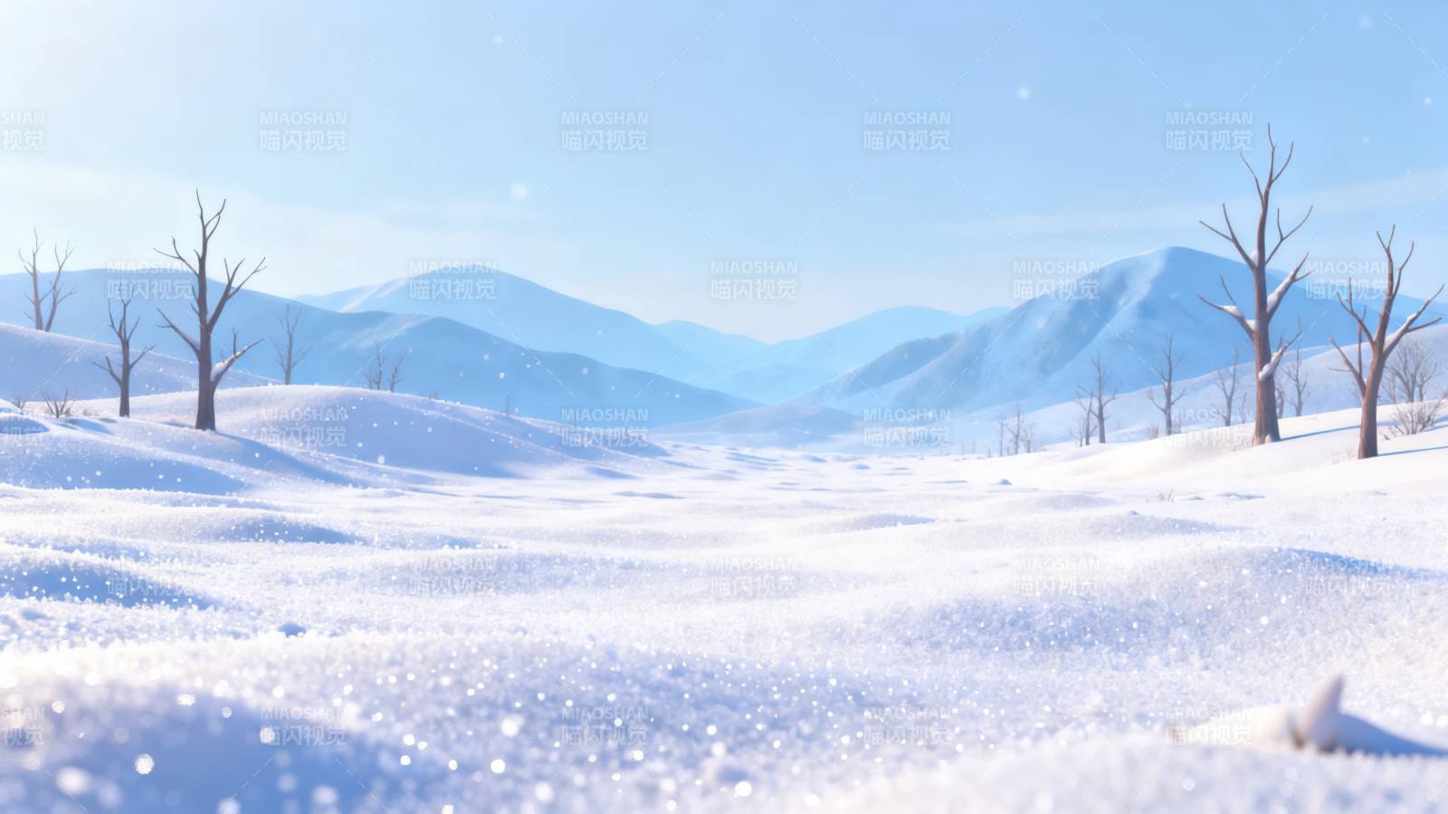 冬日雪原静谧风景图片