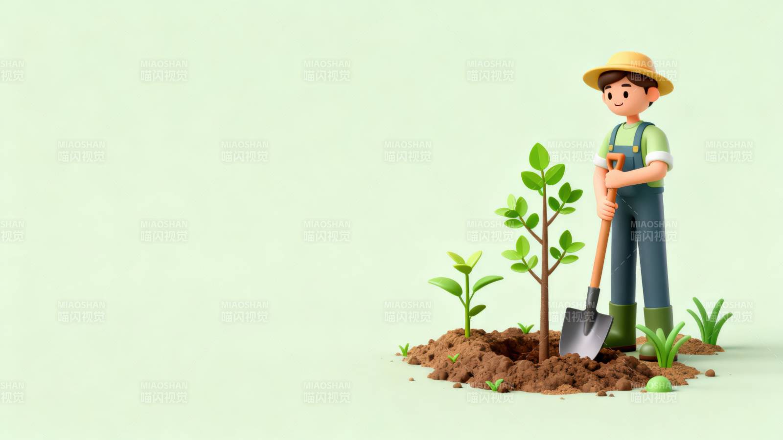 植树造林环保行动图片