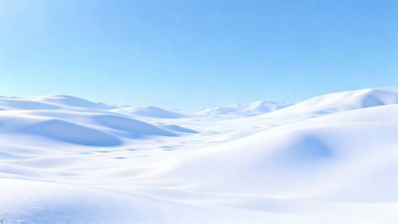 雪原辽阔晴空万里图片