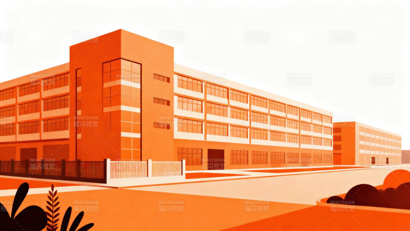 橙色建筑外观设计图片