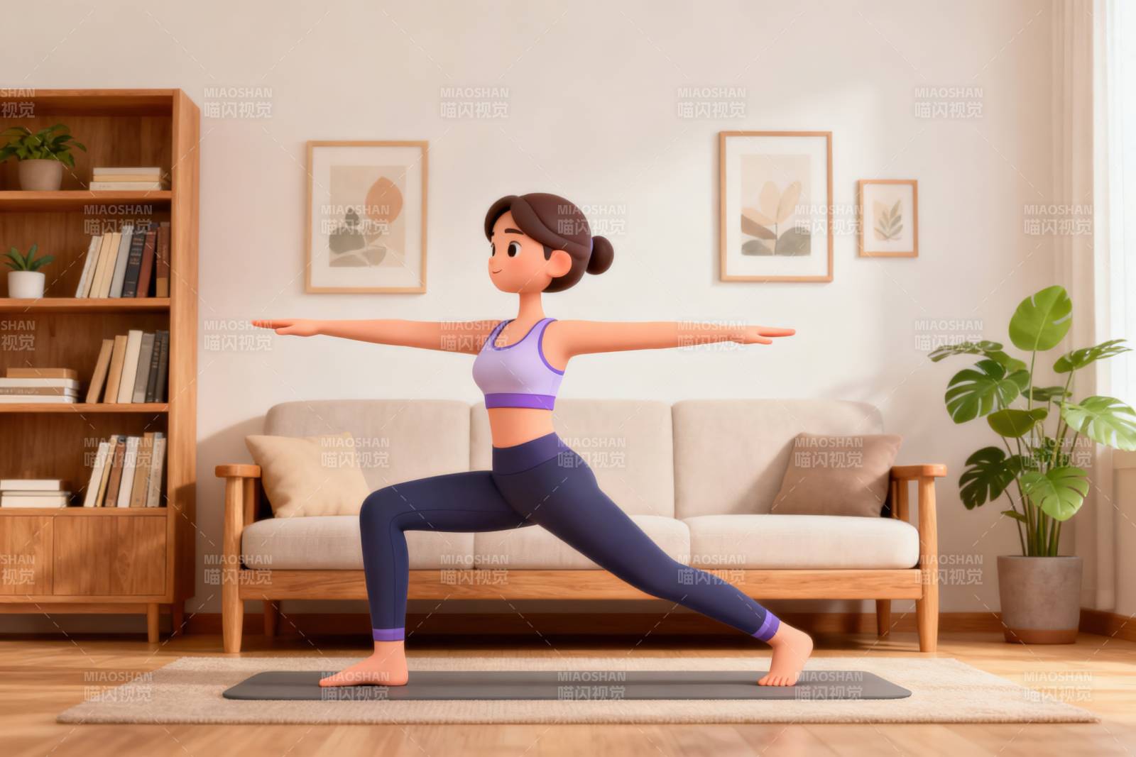 室内瑜伽运动场景图片