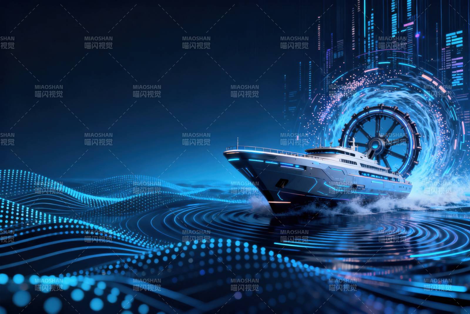 科技游艇数字海洋航行图片