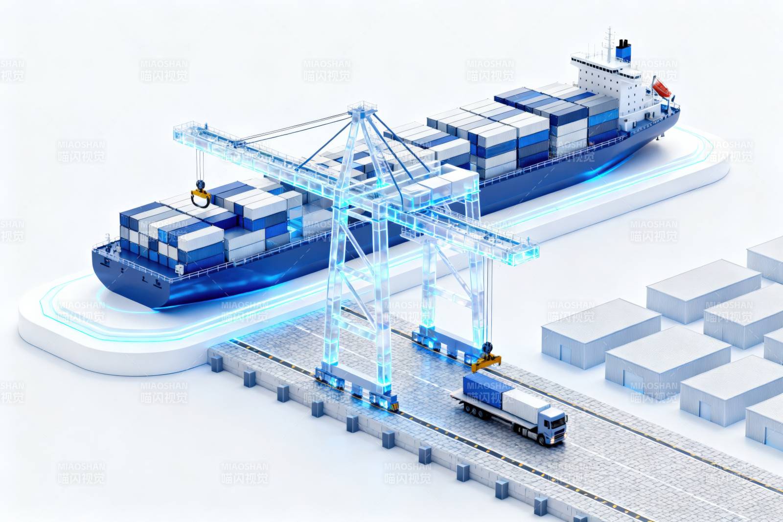 智能港口集装箱装卸图片