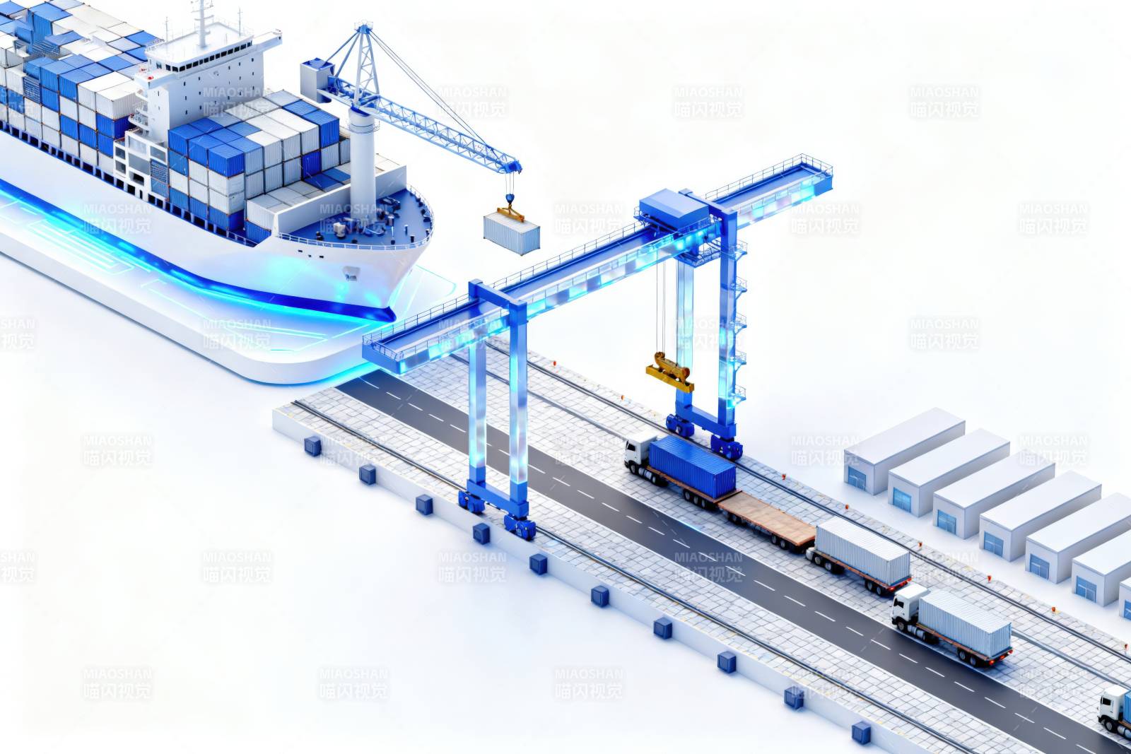 集装箱港口智能装卸作业图片