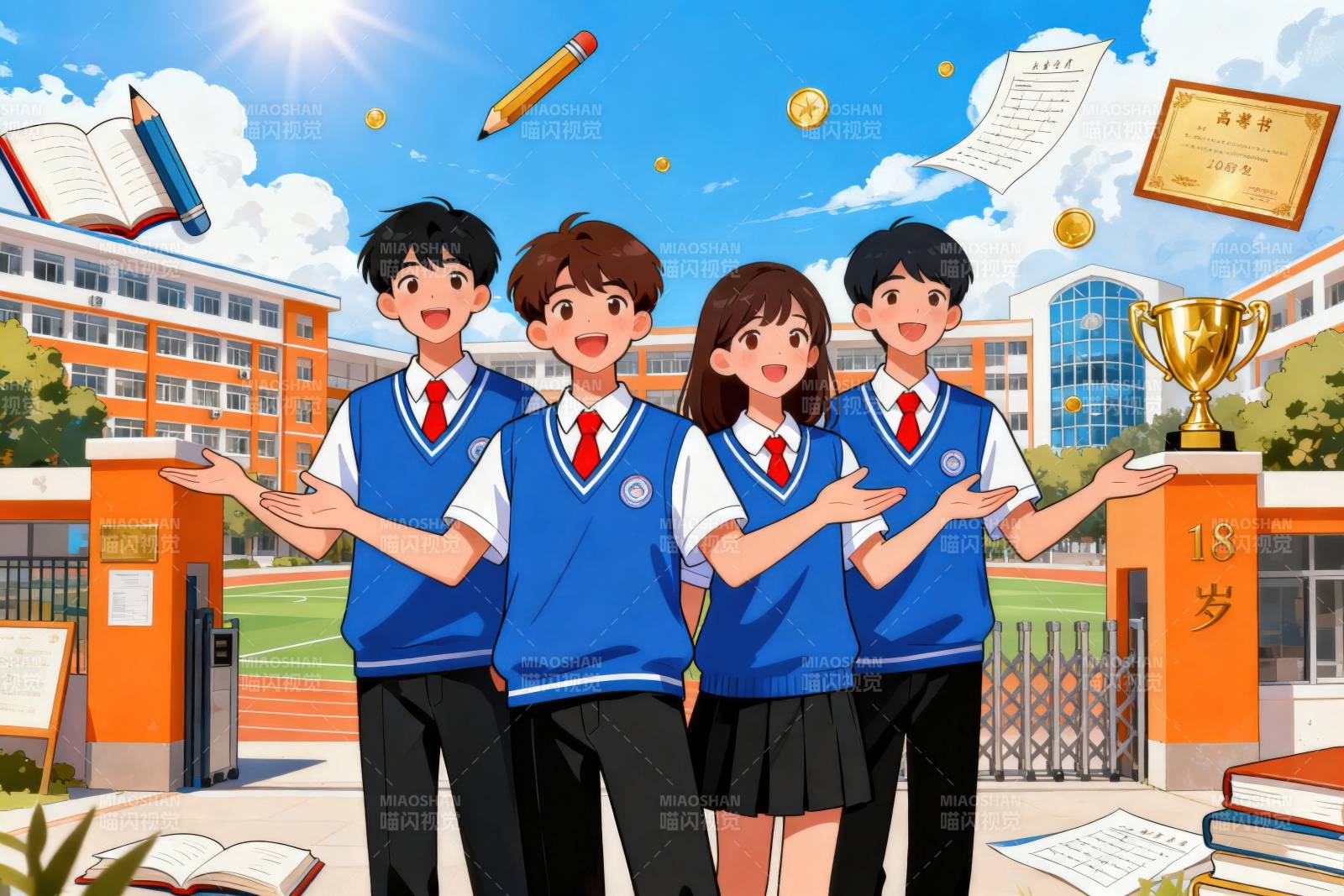 校园青春学生风采展示图片