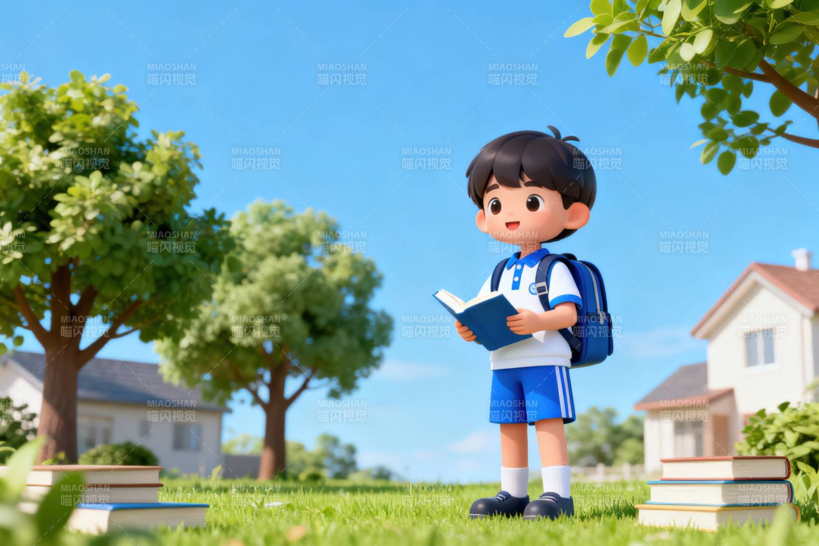 小学生户外阅读时光图片