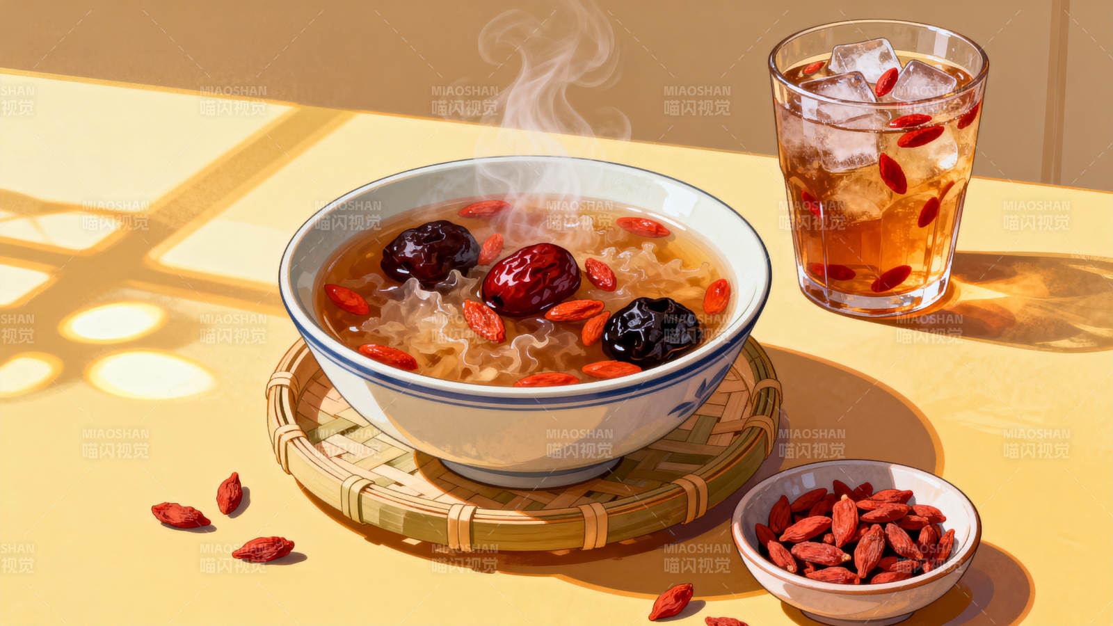 枸杞红枣银耳汤冷饮搭配图片