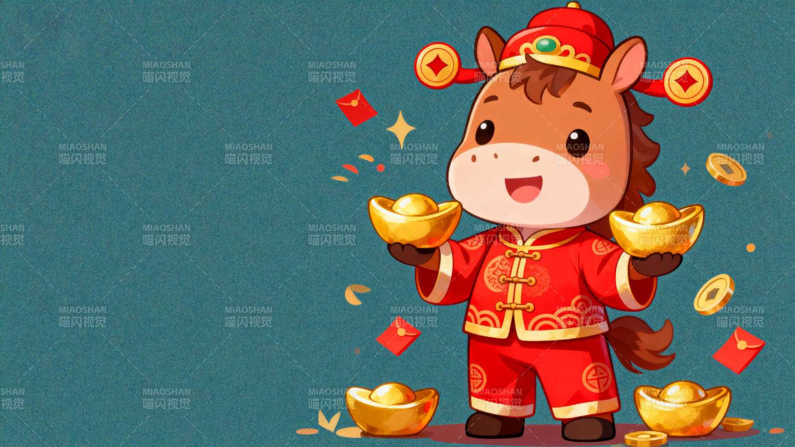 新年马宝宝送元宝图片