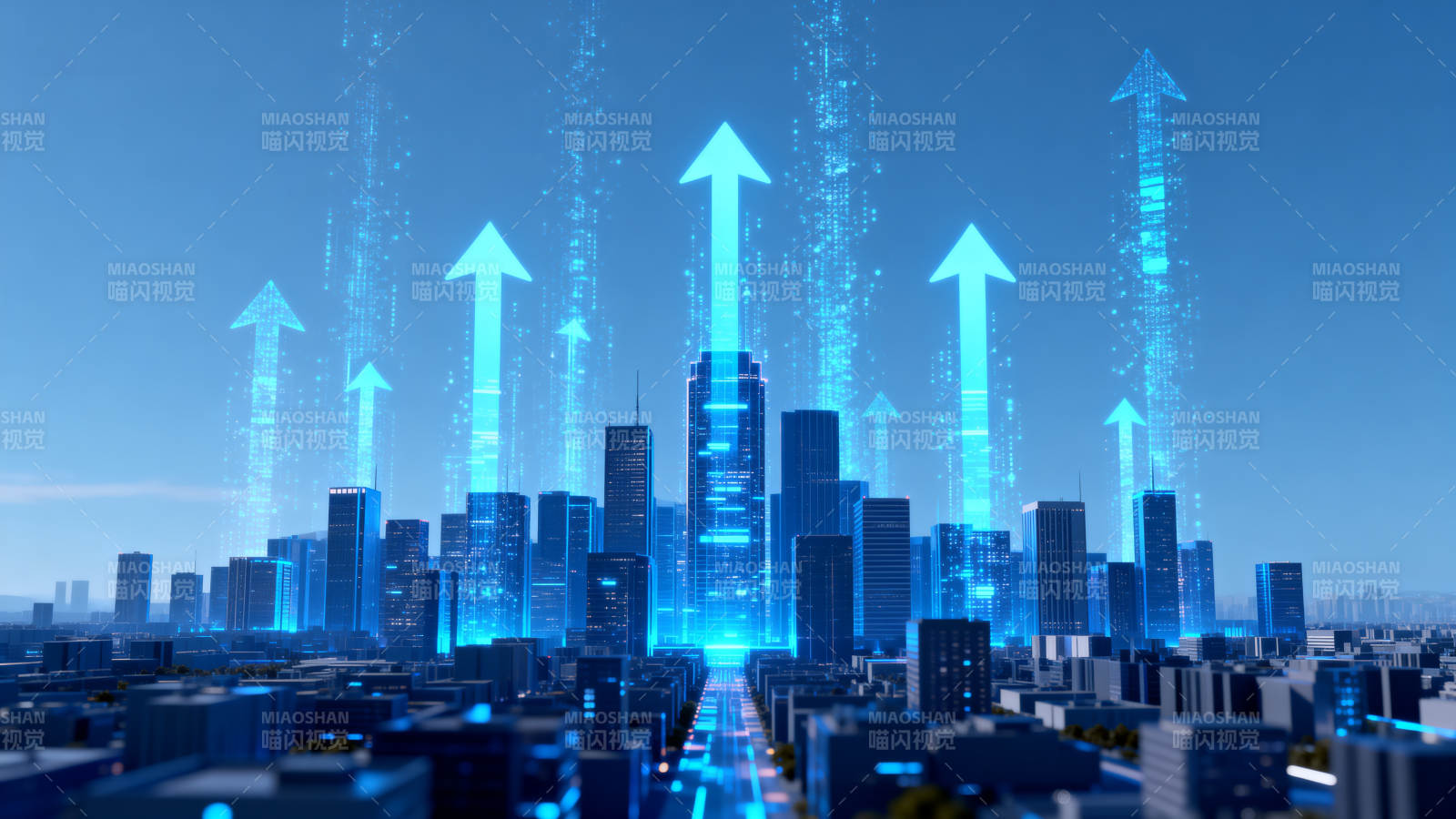 城市科技发展数字箭头图片