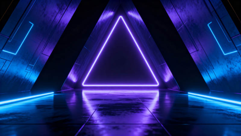 霓虹三角形科技空间图片