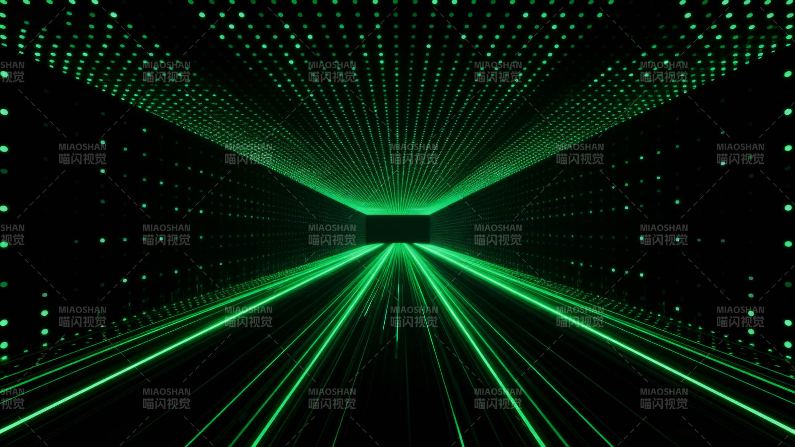 绿色光点隧道科技感图片
