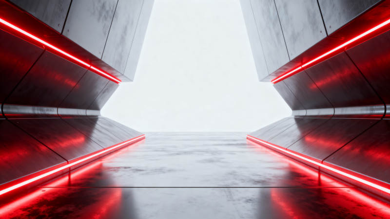 未来科技红色光效走廊图片