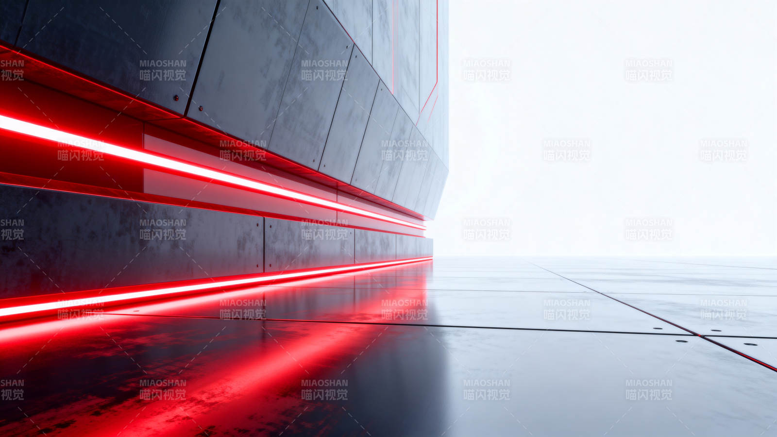 未来科技红色光带场景图片