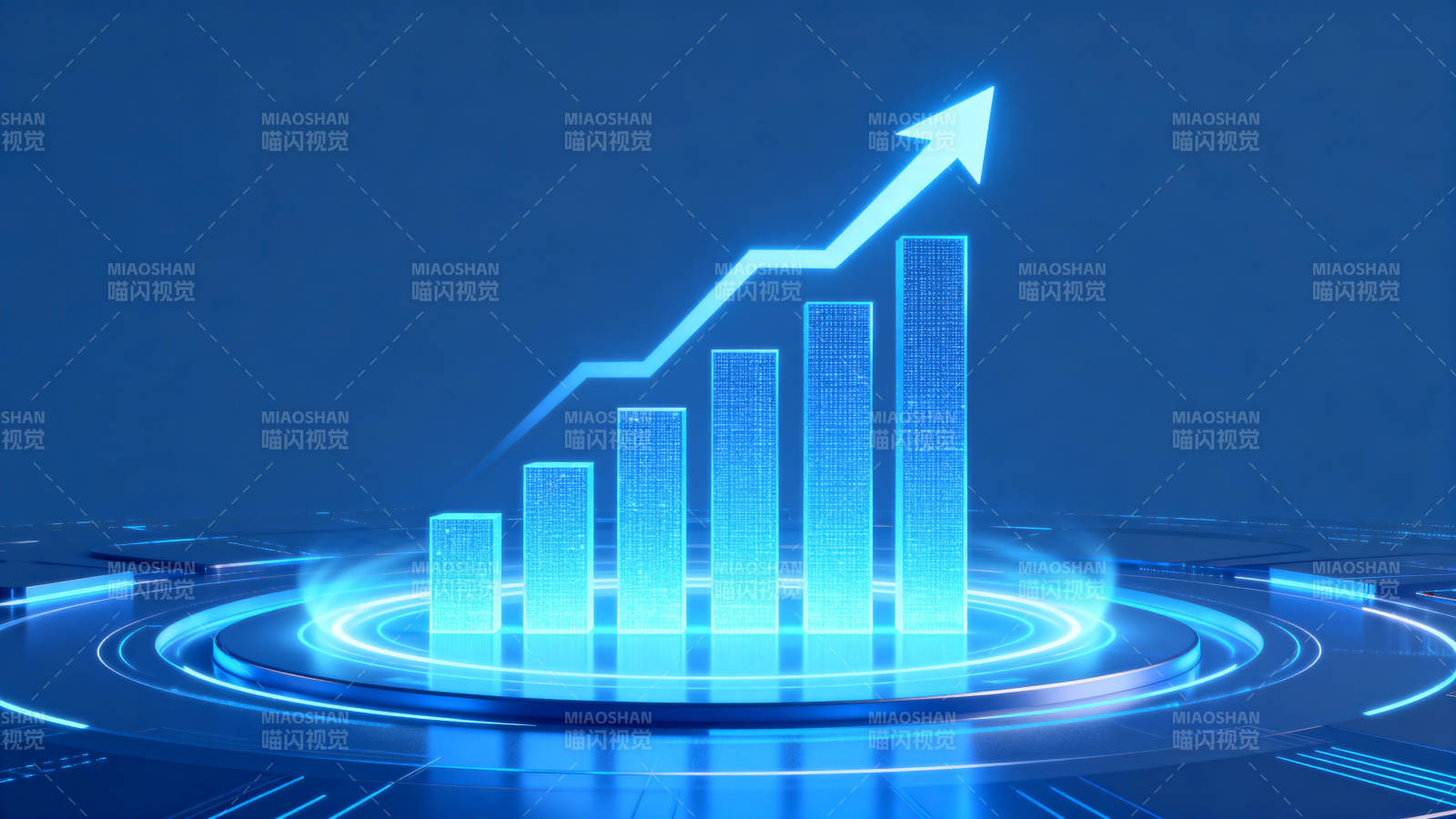 科技增长图表蓝色背景图片