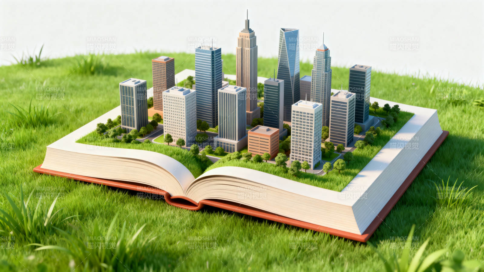 书本上的城市模型图片