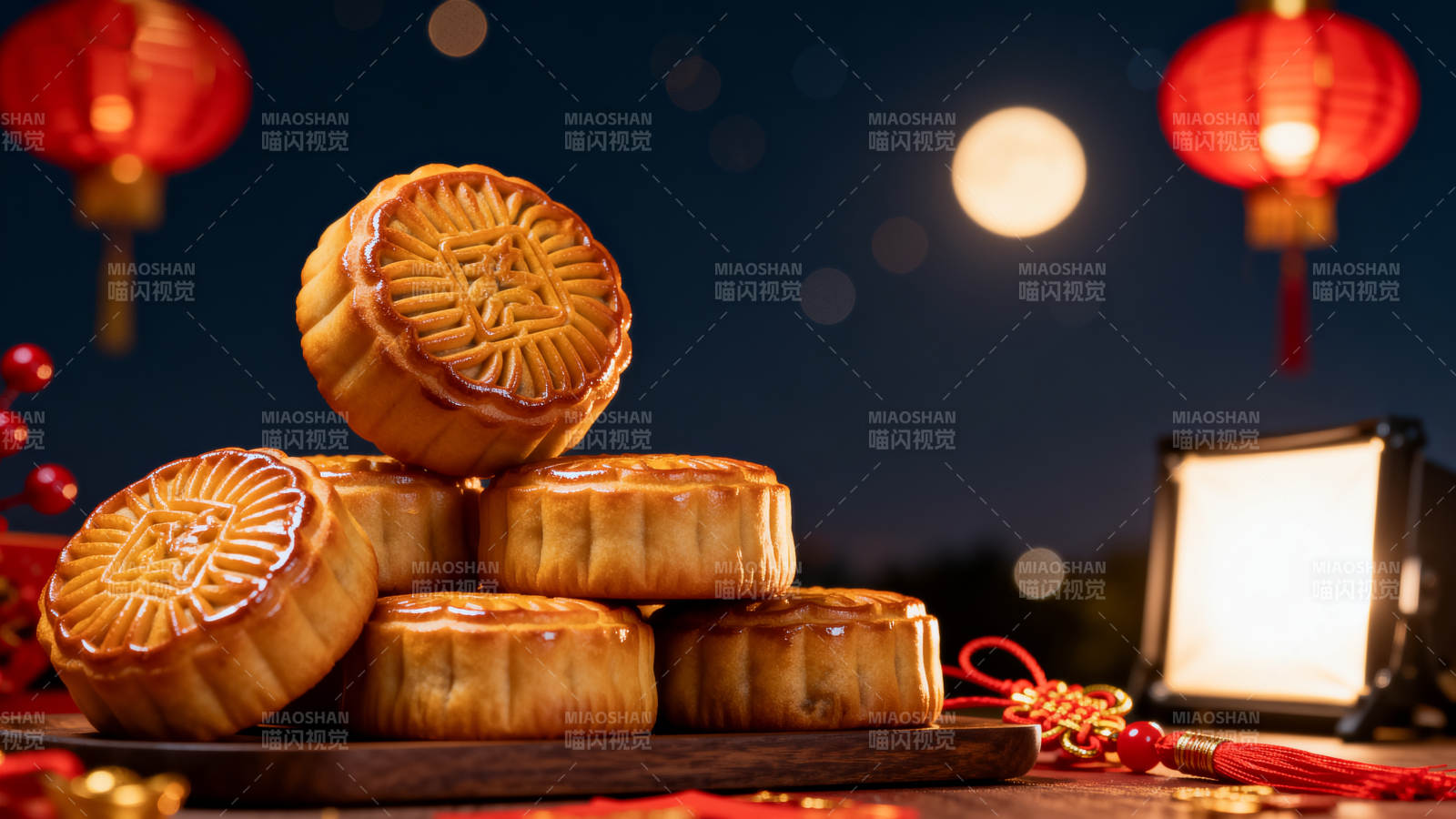 中秋月饼团圆夜图片