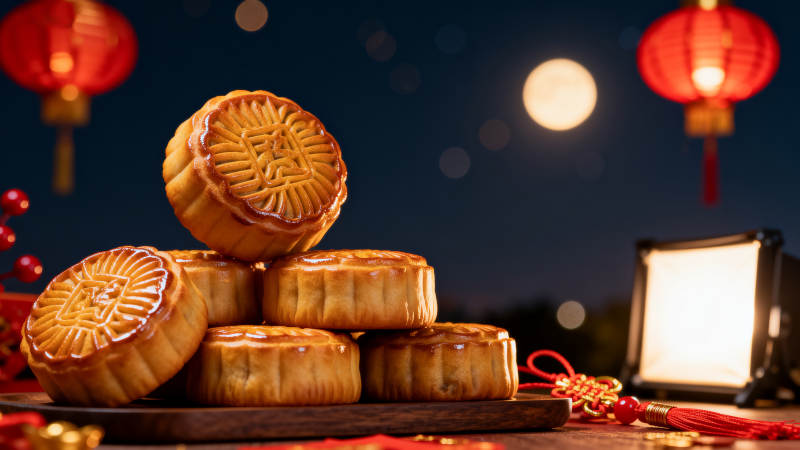 中秋月饼团圆夜图片