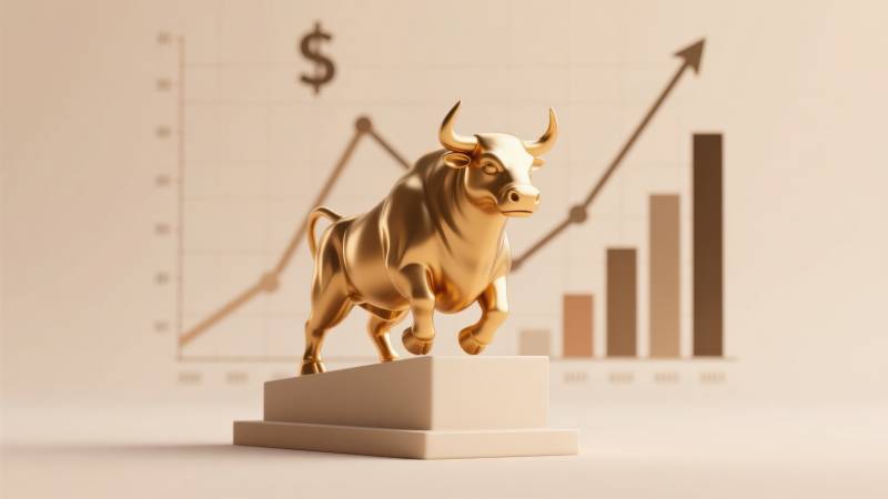 金色公牛股市上涨图片