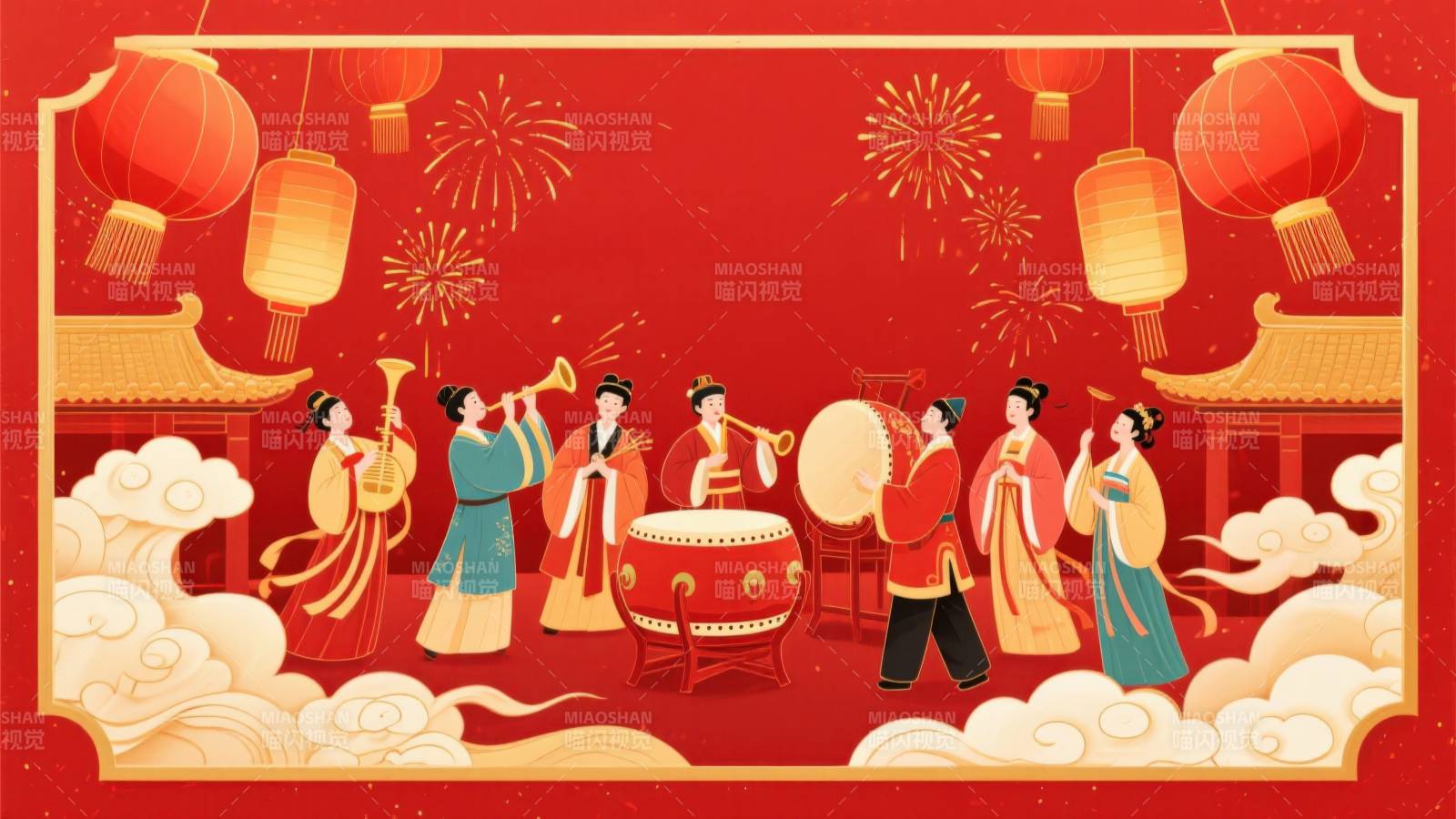 传统节日庆典演奏图片