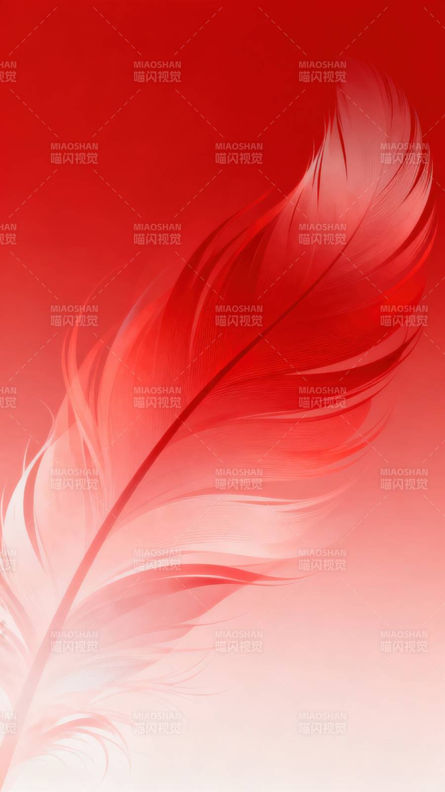 红色羽毛渐变背景图片